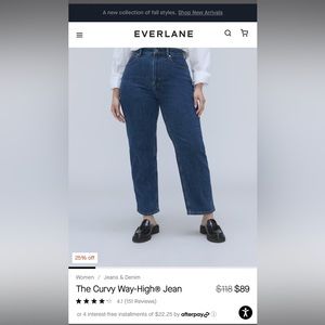 Everlane Curvy Way High jean size 28 regular